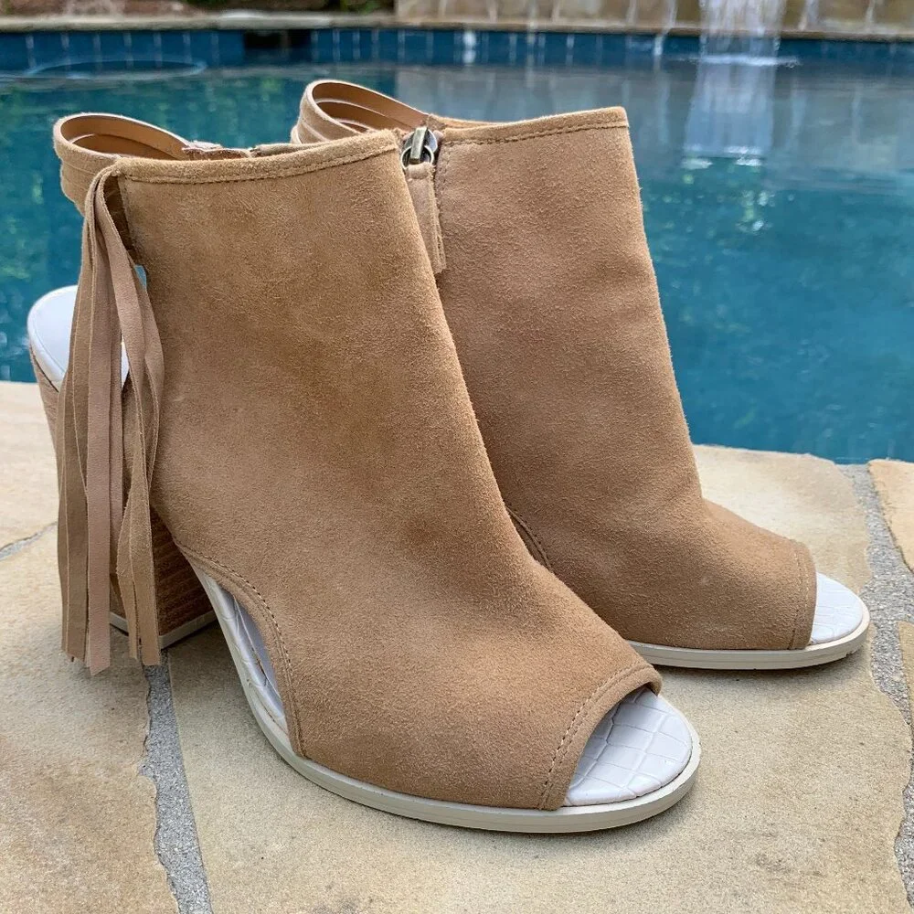 Aldo Lennoxville Suede Block Heel Booties Sz 7.5 - Picture 7 of 14